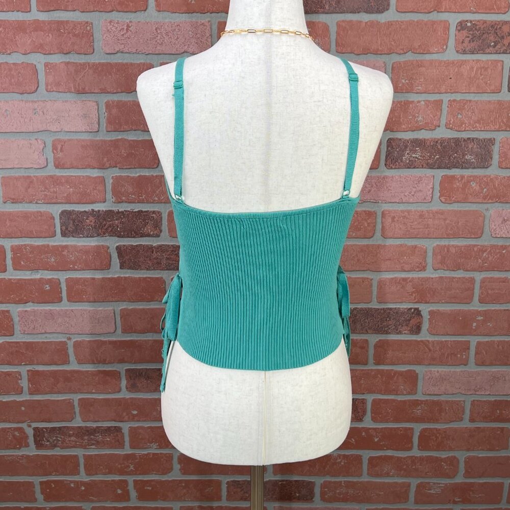 🆕 Sweater Knit Crop Top - Jade Green - Picture 7 of 11
